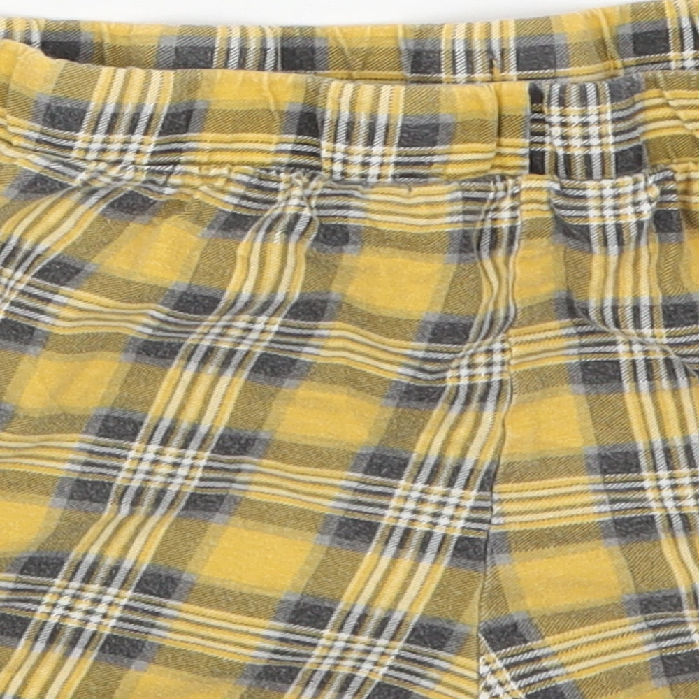 New Look Girls Yellow Check Capri Sleep Shorts Size L