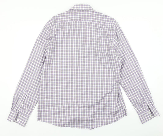 Mens UK Size L Collezione Purple Button-Up Long Sleeve Casual Shirt