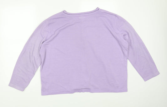 Bonmarché Womens Purple Pullover Sweatshirt Size XL