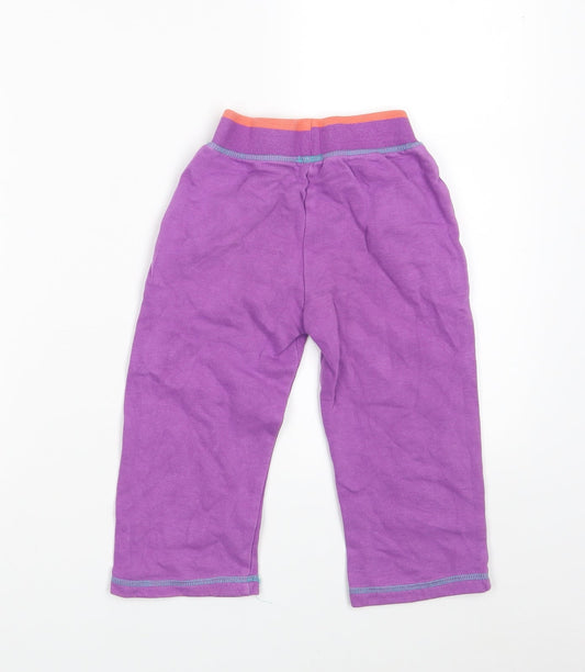 George Girls Purple Jogger Leggings Size 24 Months - Waist 18in; Inside leg 12in