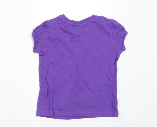 Disney Girls Purple Basic T-Shirt Size 24 Months