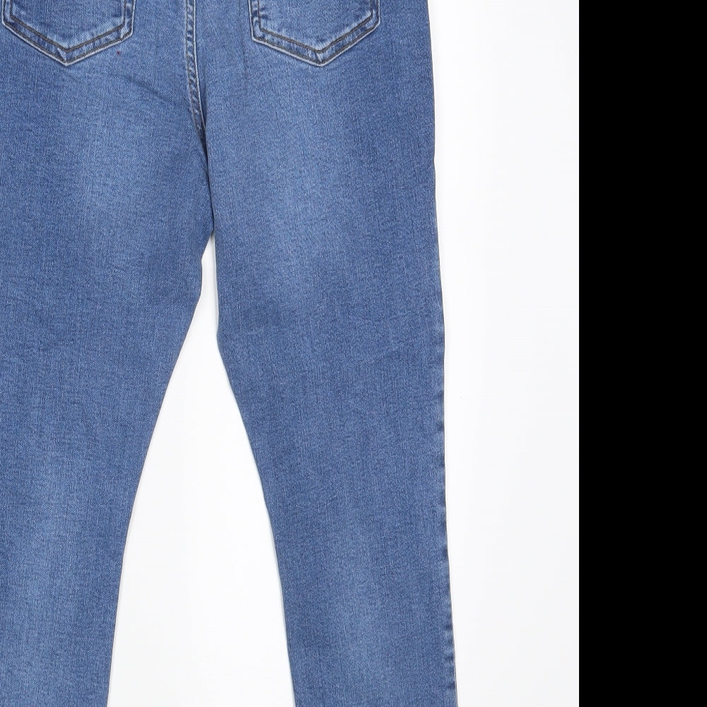Brand and care label for Denim Co. women’s blue denim skinny jeans, size UK 14, 25-inch leg