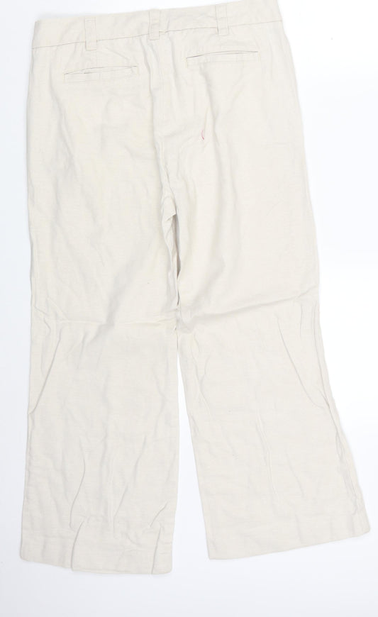 Land's End Womens Beige Bloomer Trousers Size 12 L25 in