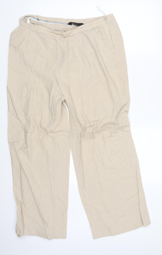 Womens UK Size 14 Dorothy Perkins Regular Fit Bloomer Beige Trousers