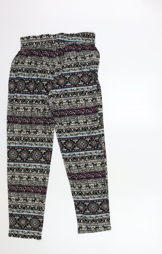 shi sheng Womens Black Geometric Trousers Size 28 in L27 in
