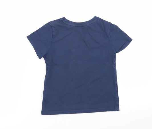 H&M Girls Blue Basic T-Shirt Size 5-6 Years