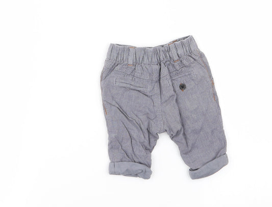 NEXT Boys Blue Check Capri Trousers Size 0-3 Months