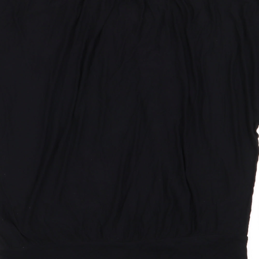 Womens UK Size M Wallis Black Basic T-Shirt