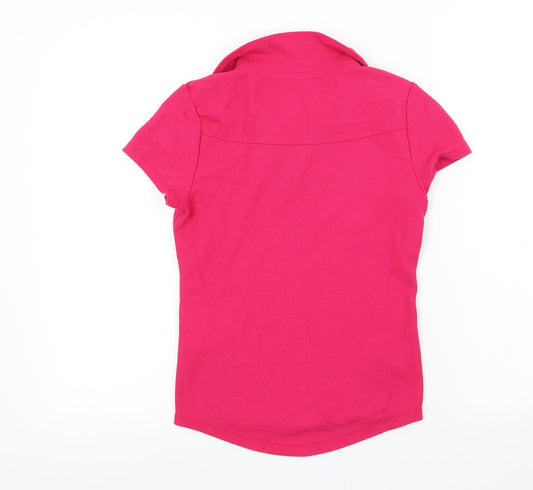 LA Gear Womens Pink Colourblock Basic T-Shirt Size 6