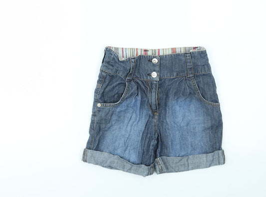 Marks & Spencer Girls Blue Cut-Off Shorts Size 9 Years