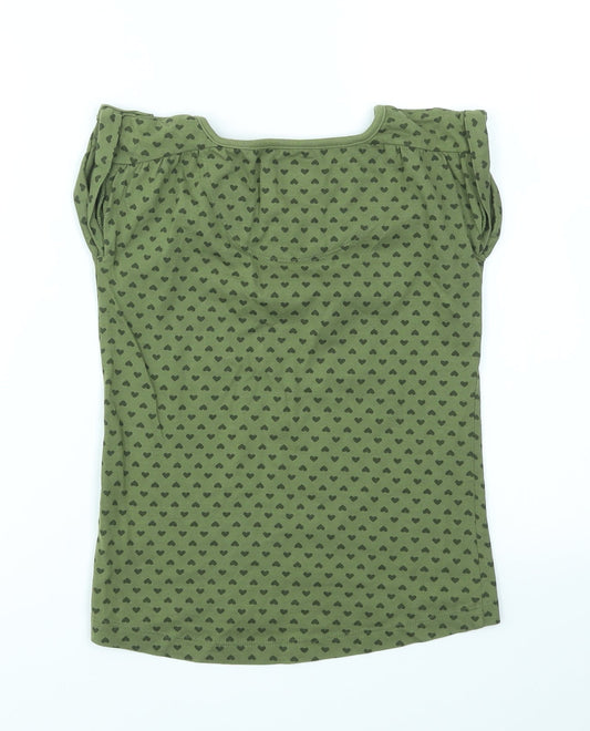 TU Girls Green Geometric Basic T-Shirt Size 6 Years