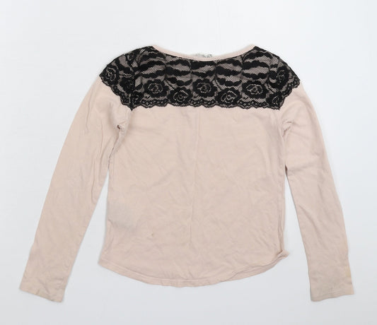 H&M Girls Beige Basic T-Shirt Size 9-10 Years