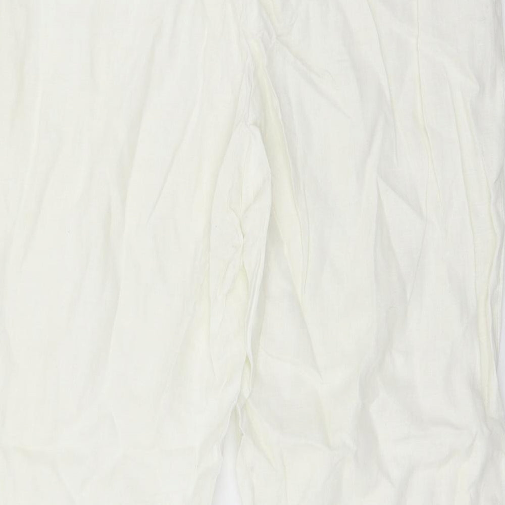 Womens UK Size 16 Marks and Spencer Regular Fit Ivory Trousers