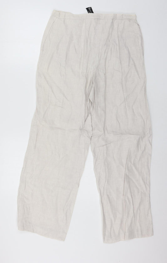 Beppe Bondi Womens Ivory Trousers Size 12 L29 in