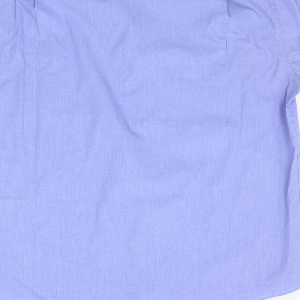 ARMANDO Mens Blue Button-Up Size 17.5