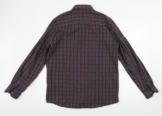 F&F Mens Brown Check Button-Up Size L