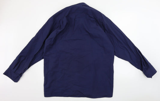 wash&wear Mens Blue Button-Up Size 15