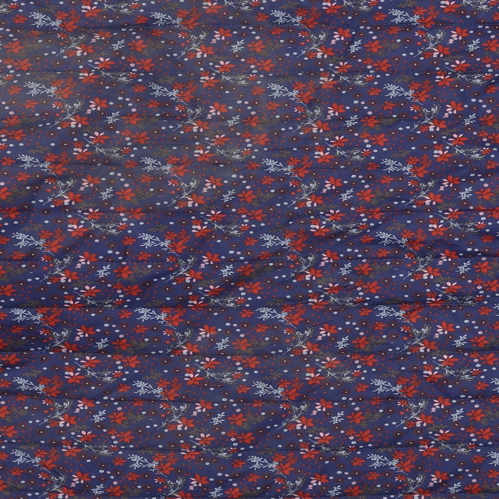 ann de lancay Womens Purple Floral Jacket Coat Size XL