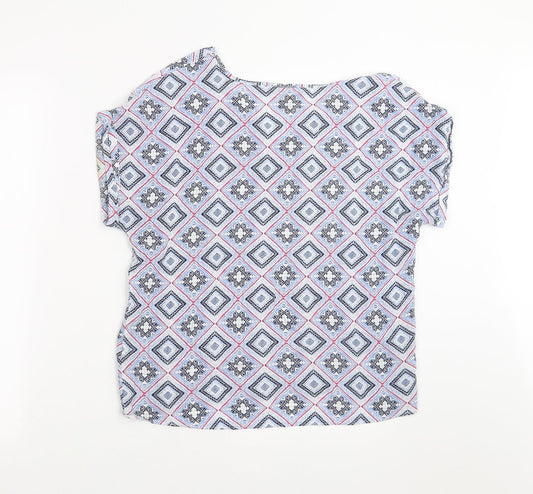 Primark Womens Blue Geometric Basic Blouse Size 12