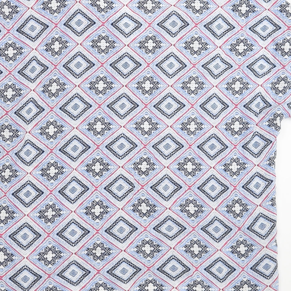 Primark Womens Blue Geometric Basic Blouse Size 12