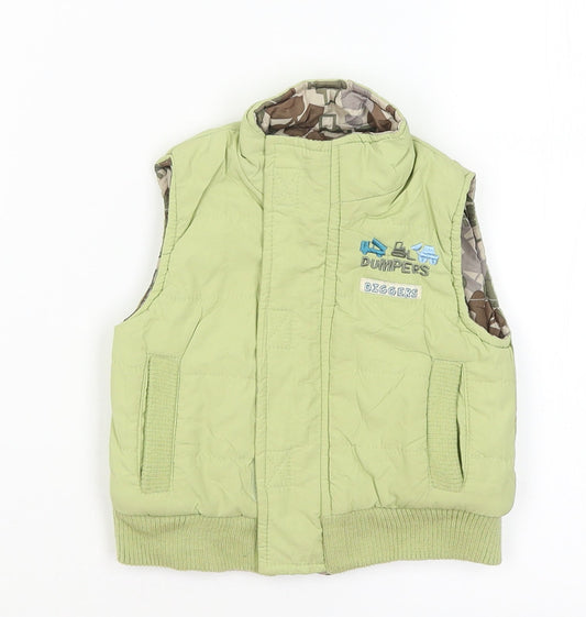Additional front view of Adams Baby Green Gilet Coat, size 3-6, Months