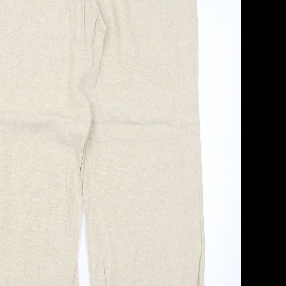 Womens UK Size 16 Preworn Regular Fit Beige Trousers