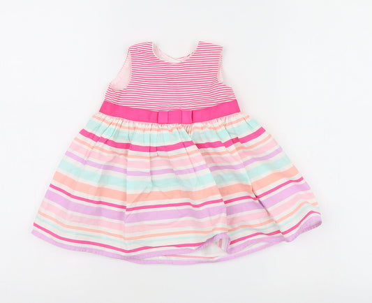 George Girls Ivory Striped Tank Dress Size 3-6 Months