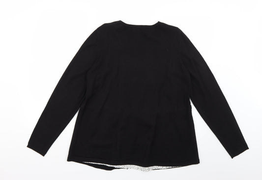 TRUE Womens Black Pullover Jumper Size 18