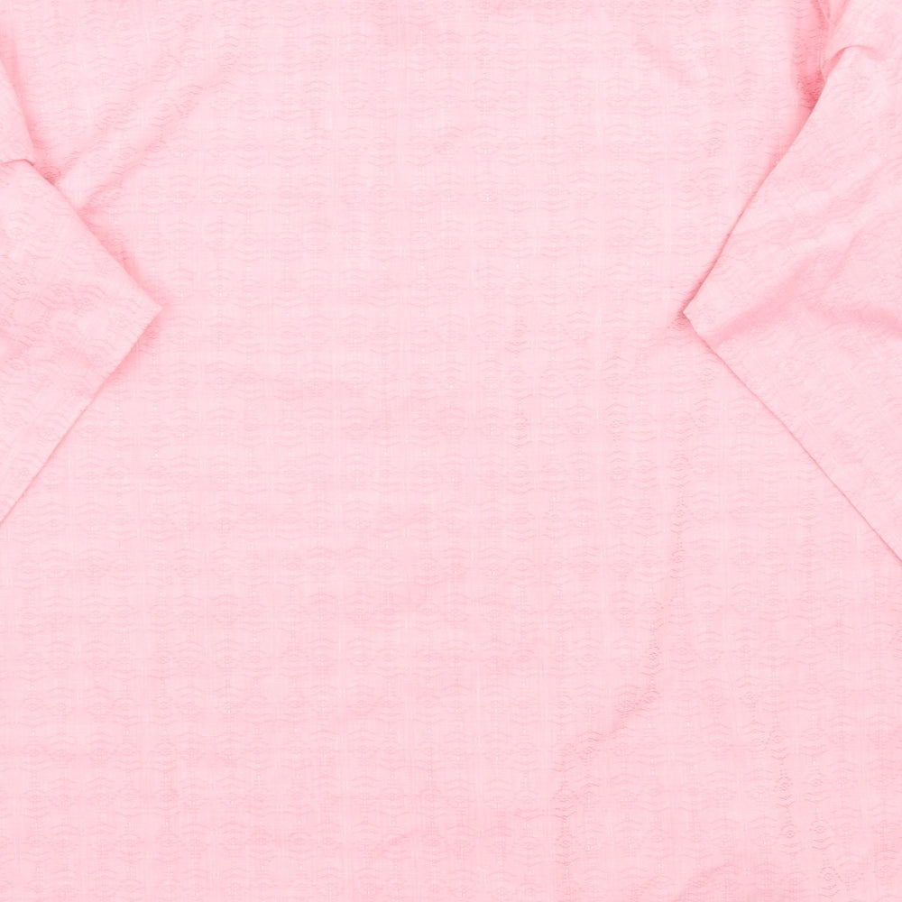 Saint pierre Mens Pink Geometric Button-Up