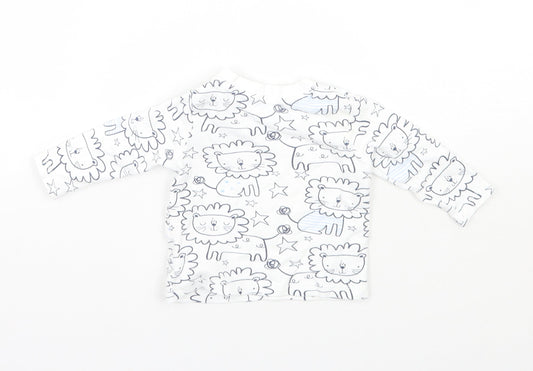 F&F Baby White Geometric Basic T-Shirt Size 0-3 Months
