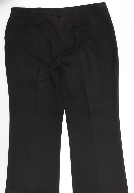 Womens UK Size 22 BM Regular Fit Black Trousers