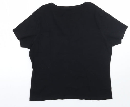 Bonmarché Womens Black Basic T-Shirt Size L