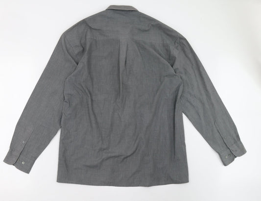 Mens UK Size XL infuse Grey Button-Up Long Sleeve Casual Shirt