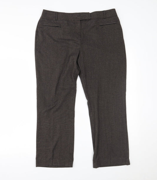 Womens UK Size 14 BHS Regular Fit Brown Trousers