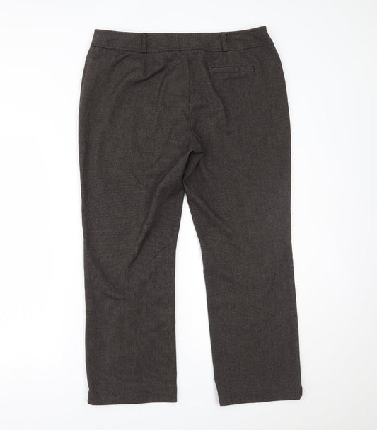 Womens UK Size 14 BHS Regular Fit Brown Trousers