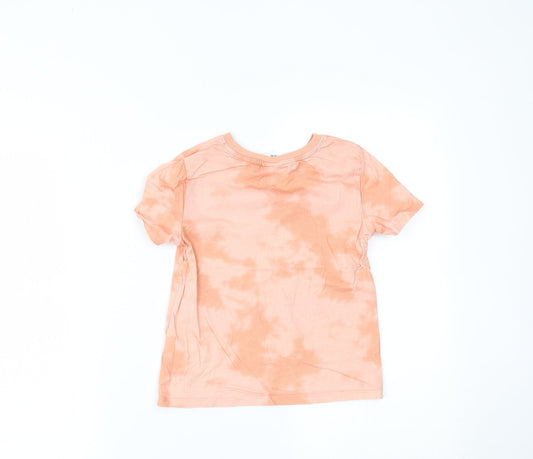 H&M Girls Orange Basic T-Shirt Size 5-6 Years