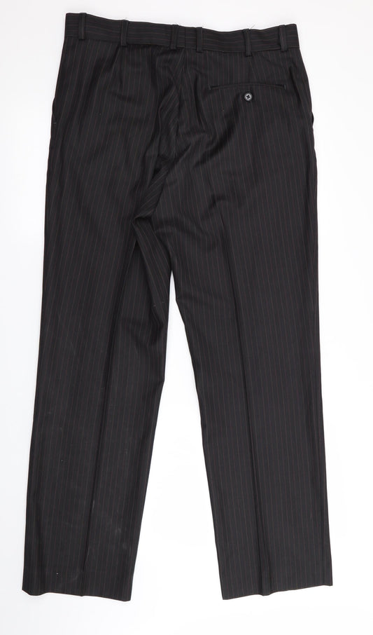 Limehaus Mens Grey Striped Trousers Size 36 in L32 in