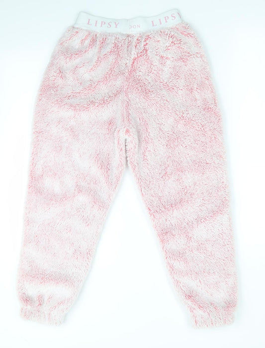 Lipsy London Girls Pink Solid Pyjama Pants Size 9-10 Years - Fluffy Pyjama pants