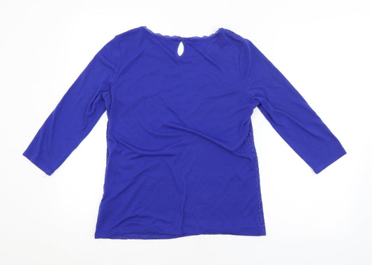 Womens UK Size 12 Dorothy Perkins Blue Basic Blouse