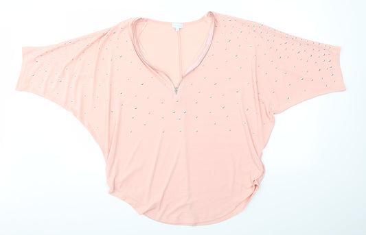 Womens UK Size S BLUE VANILLA Pink Pullover Jumper