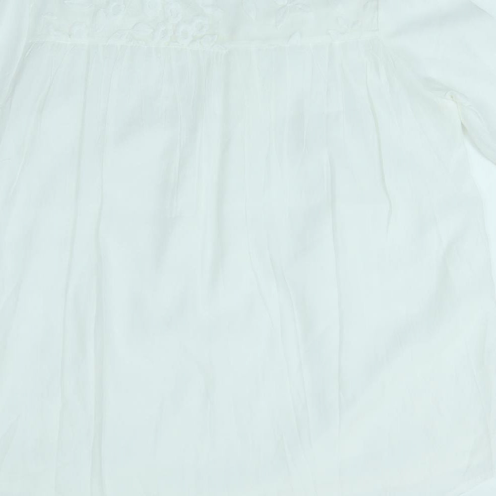 Womens UK Size L Preworn White Basic Blouse