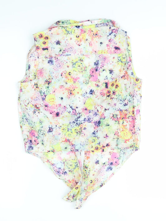 H&M Girls Multicoloured Floral Basic Blouse Size 12-13 Years