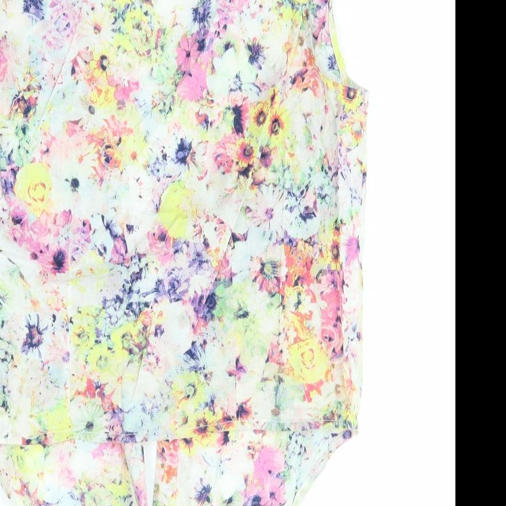 Brand and care label for H&M girls’ multicoloured floral basic blouse, size 12-13, years
