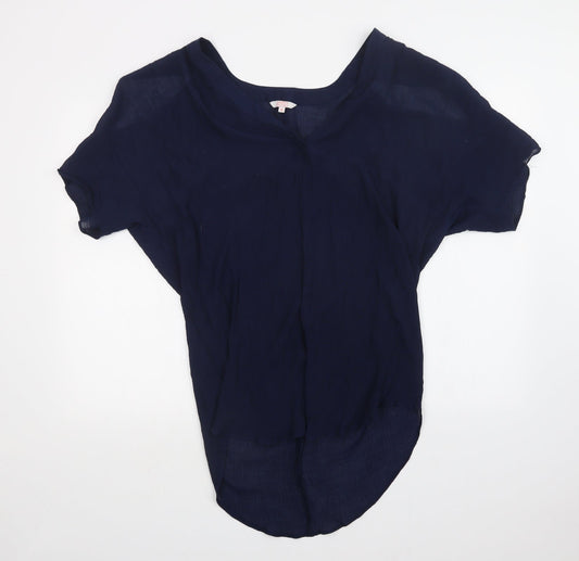 Womens UK Size M Papaya Blue Basic Blouse