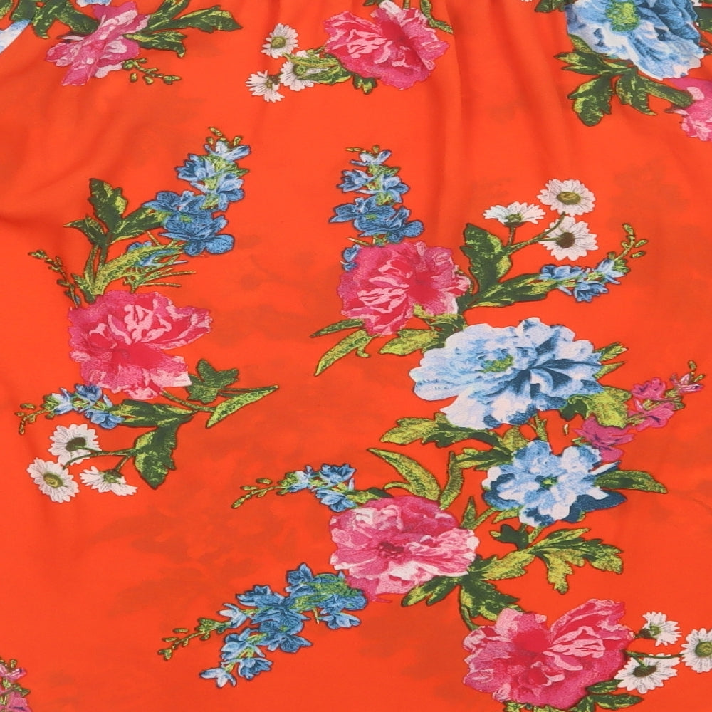 Womens UK Size 10 New Look Orange Basic Blouse