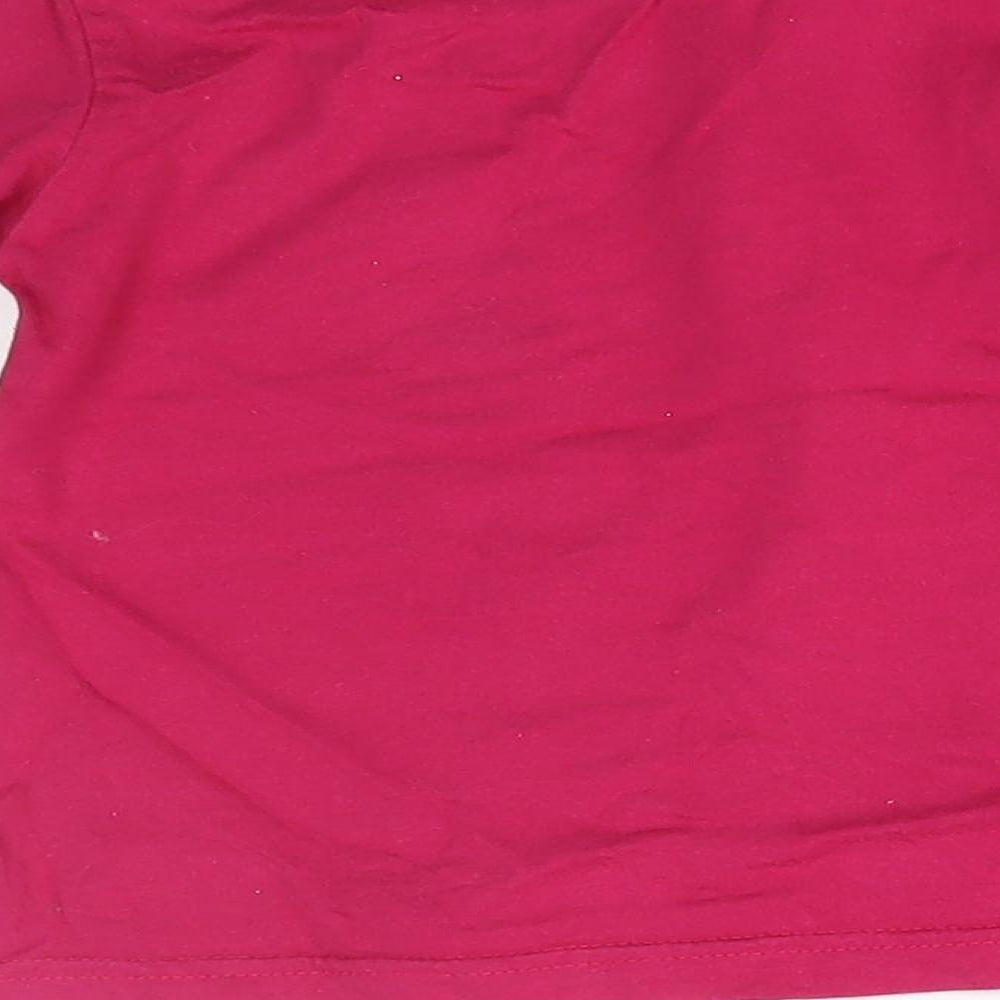 Brand and care label for Cherokee girls’ pink basic t-shirt, size 2-3, years