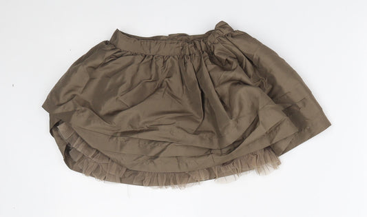MINIMODE Girls Brown Pleated Skirt Size 2-3 Years