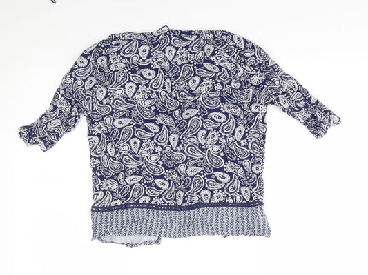 Nutmeg Girls Blue Paisley Cardigan Jumper Size 12-13 Years