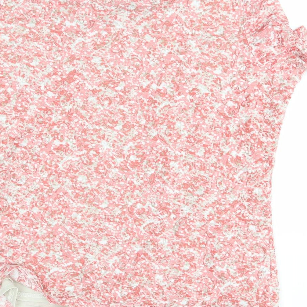 EWM Womens Red Floral Basic Blouse Size 16