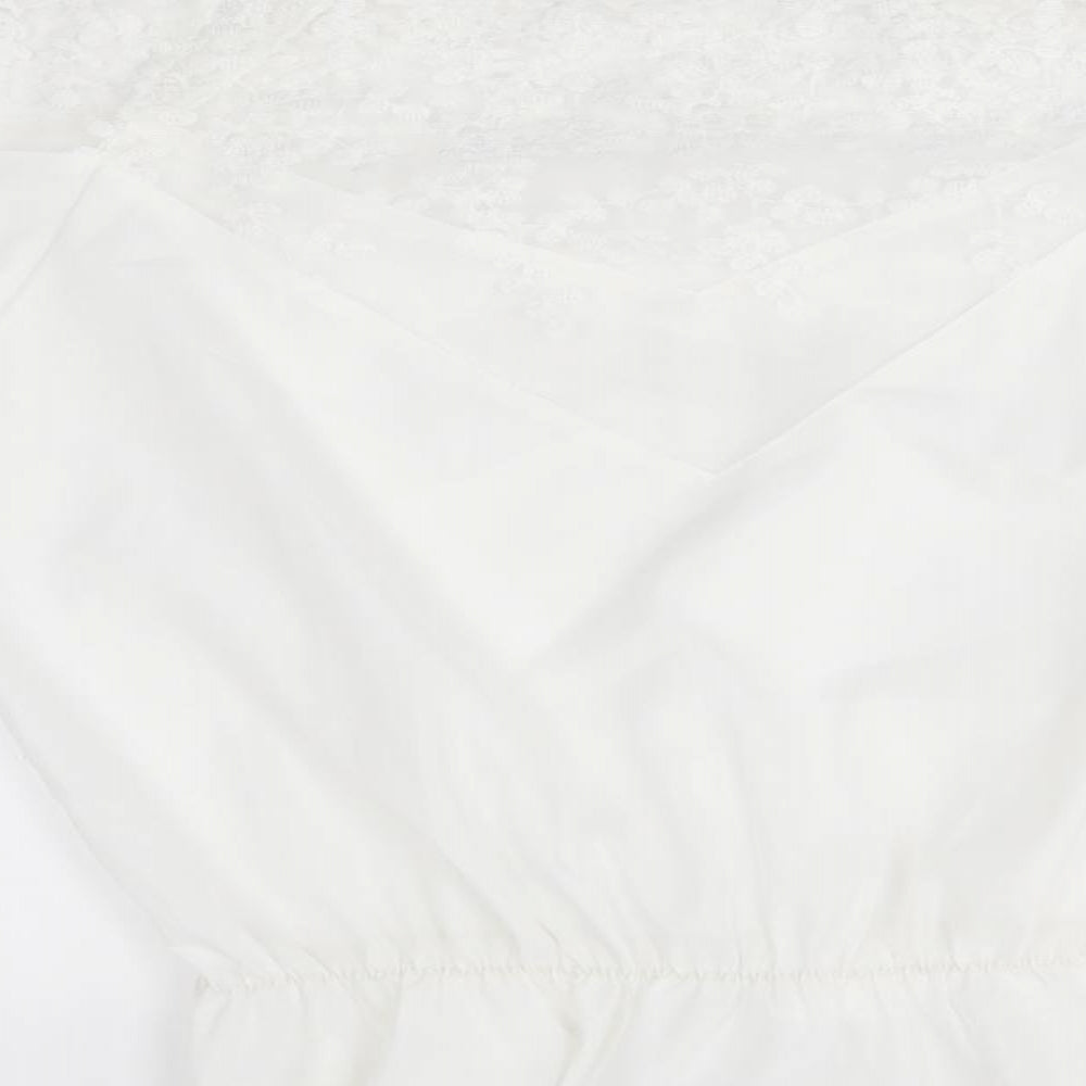 Womens UK Size 2XL Preworn White Basic Blouse